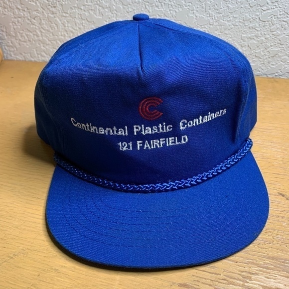 Continental Plastic Containers 121 Fairfield California Blue Vintage Hat - Picture 1 of 9